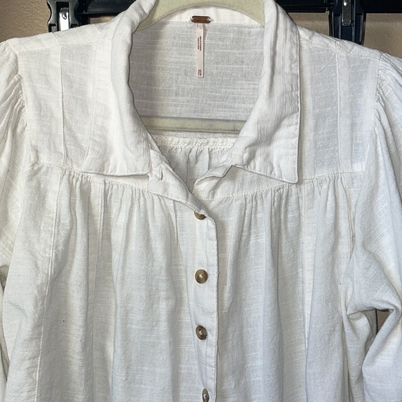 Free People Kiss Kiss Blouse size XS Button Down Balloon Sleeve - Picture 5 of 12